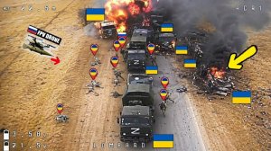 Украинские грузовики, въезжающие в Россию, были замечены российскими FPV-дронами