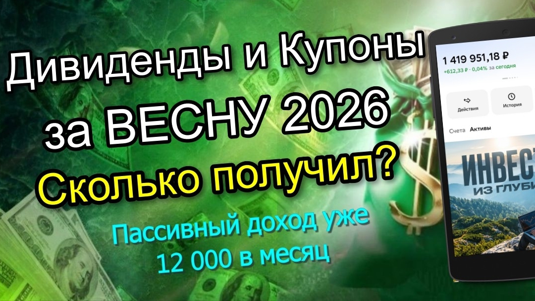Дивиденды и Купоны за ВЕСНУ 2026! СКОЛЬКО ПОЛУЧИЛ?
