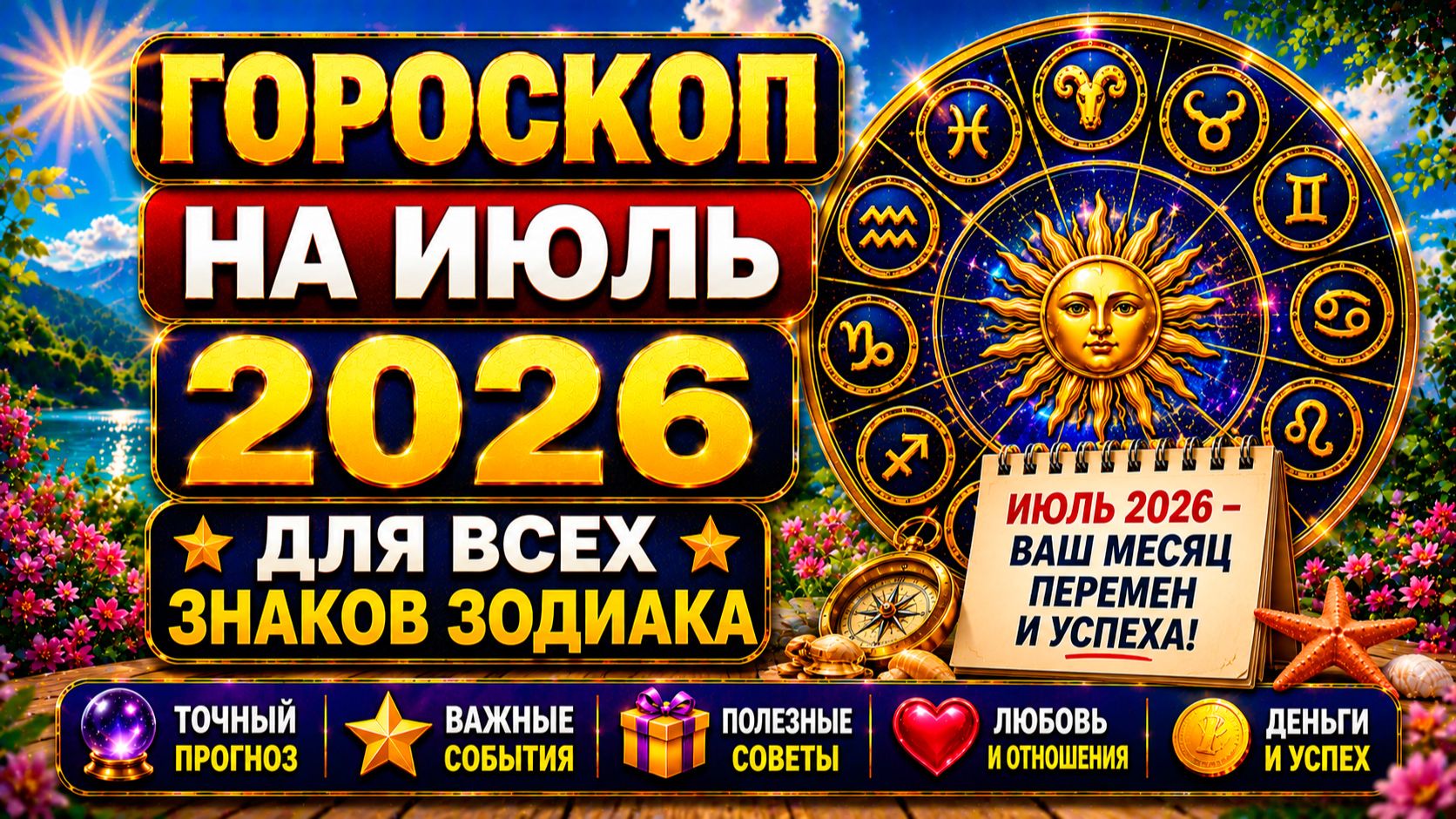 🔮 Гороскоп на июль 2026 для всех знаков Зодиака смотреть онлайн