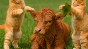 Мама-кошка подстригает шерсть на ферме и делает тигровую шапку для котят дома🐾🎩🐯