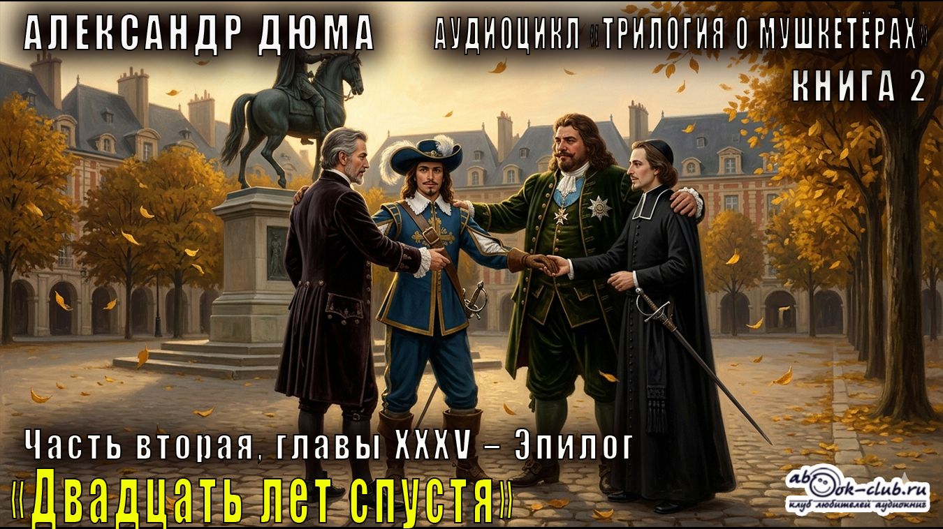 Александр Дюма "Трилогия о мушкетёрах" книга 2 "Двадцать лет спустя" Ч. II, главы XXXV – Эпилог