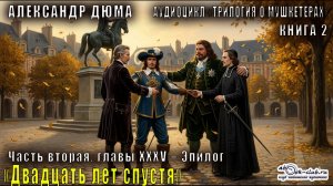 Александр Дюма «Трилогия о мушкетёрах» книга 2 «Двадцать лет спустя» Ч. II, главы XXXV – Эпилог