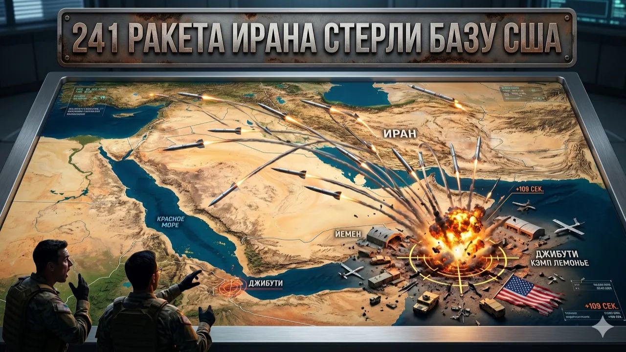 Иран стер базу США Кемп-Лемонье за 109 секунд последствия удара 241 ракетой смотреть онлайн