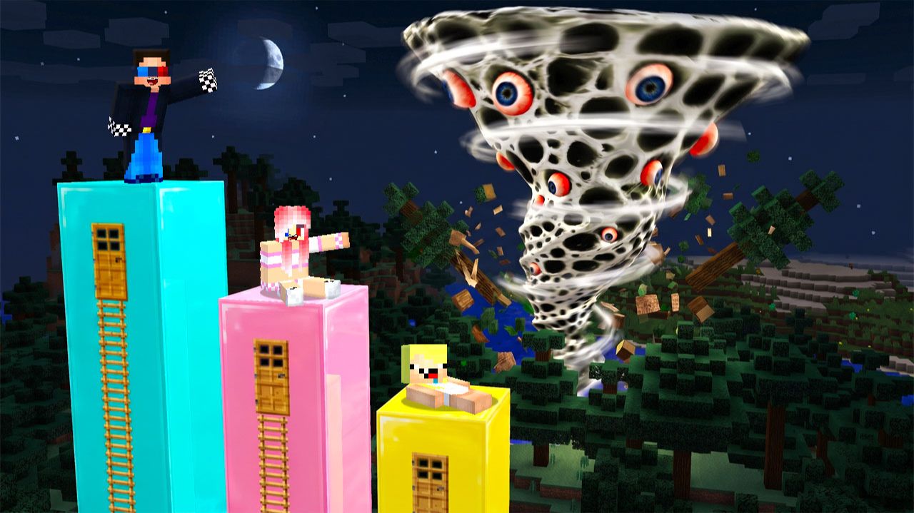 😱БАШНИ ПРОТИВ ЖИВОГО ТОРНАДО В МАЙНКРАФТ! ШЕДИ МЕН ТРИПОФОБИЯ MINECRAFT смотреть онлайн