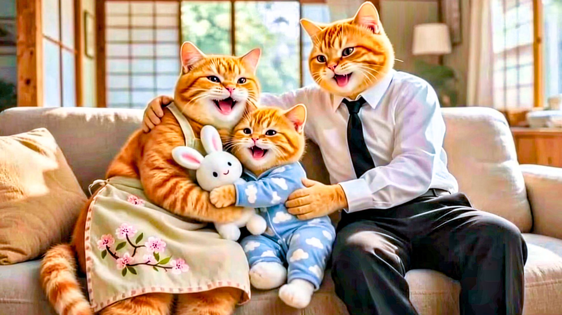 Мама Кошка, Папа Кот и Котёнок ❤️ Милые ИИ Мультики для Детей смотреть онлайн