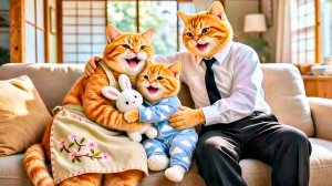 Мама Кошка, Папа Кот и Котёнок ❤️ Милые ИИ Мультики для Детей