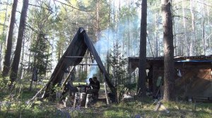 ИЗБА и РЫБАЛКА на ХАРИУСА КЛЕВО Охота и Рыбалка 2026 в Тайге Порог Сплав Сибирь Рудик СЕРИЯ 7