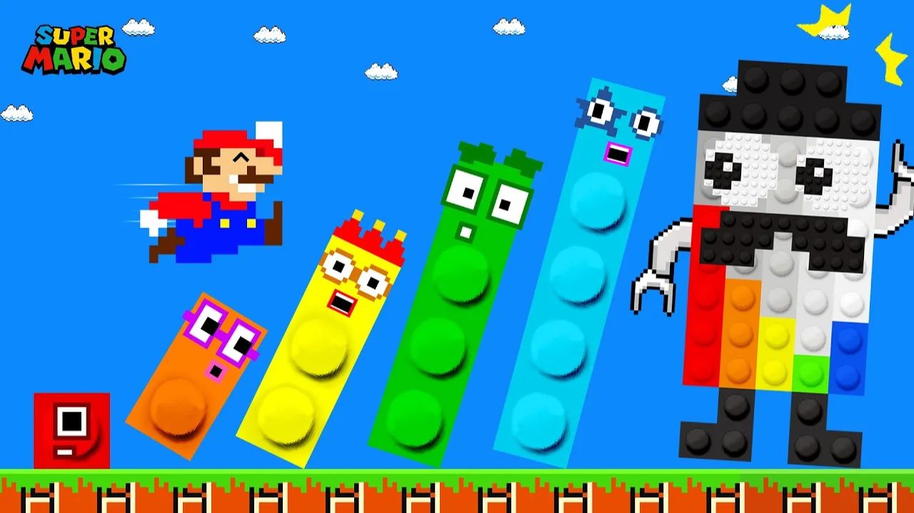 🌀🍄 Go Go Domino： Марио Сбегает Числа Lego 1 to 35 Лабиринт 🍄🌀 смотреть онлайн