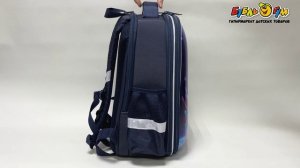 356818  Ранец JUNGER корпусный Единорог с розами со светоотражающими элементами для начальной школы