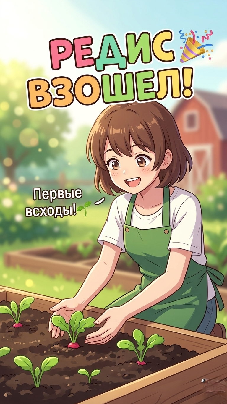 Ура! Редис взошел! Мои первые всходы в огороде 🎉