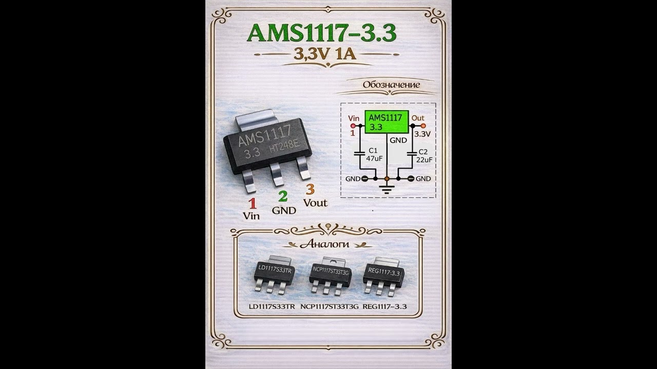 AMS1117 3,3 — это популярный линейный стабилизатор напряжения смотреть онлайн