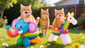 Мама-кошка подстригает шерсть на ферме и делает тигровую шапку для котят дома🐾🎩🐯