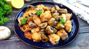 КУРИНОЕ ФИЛЕ, ЖАРЕННОЕ С ГРИБАМИ