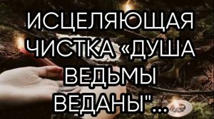 ИСЦЕЛЯЮЩАЯ ЧИСТКА «ДУША ВЕДЬМЫ  ВЕДАНЫ...ДЛЯ ВСЕХ...