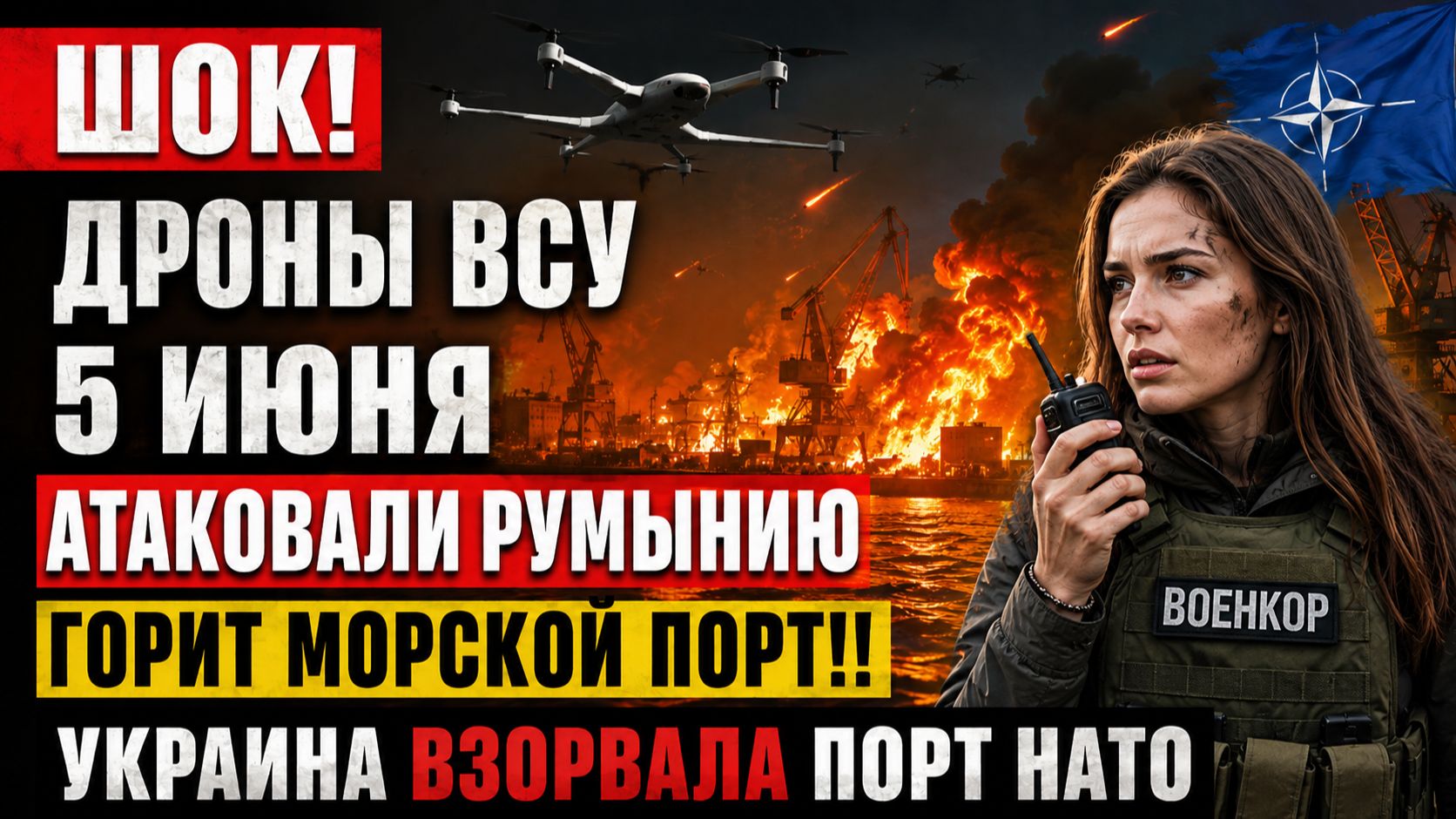 ⚡️ СРОЧНО: В порту НАТО прогремел мощный взрыв! Украинский беспилотник сработал по таймеру смотреть онлайн