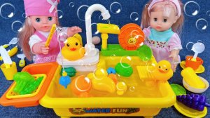 Игровой набор, игрушки для кухонной раковины! Распаковка и Обзор ярких игрушек! Мультики для детей!