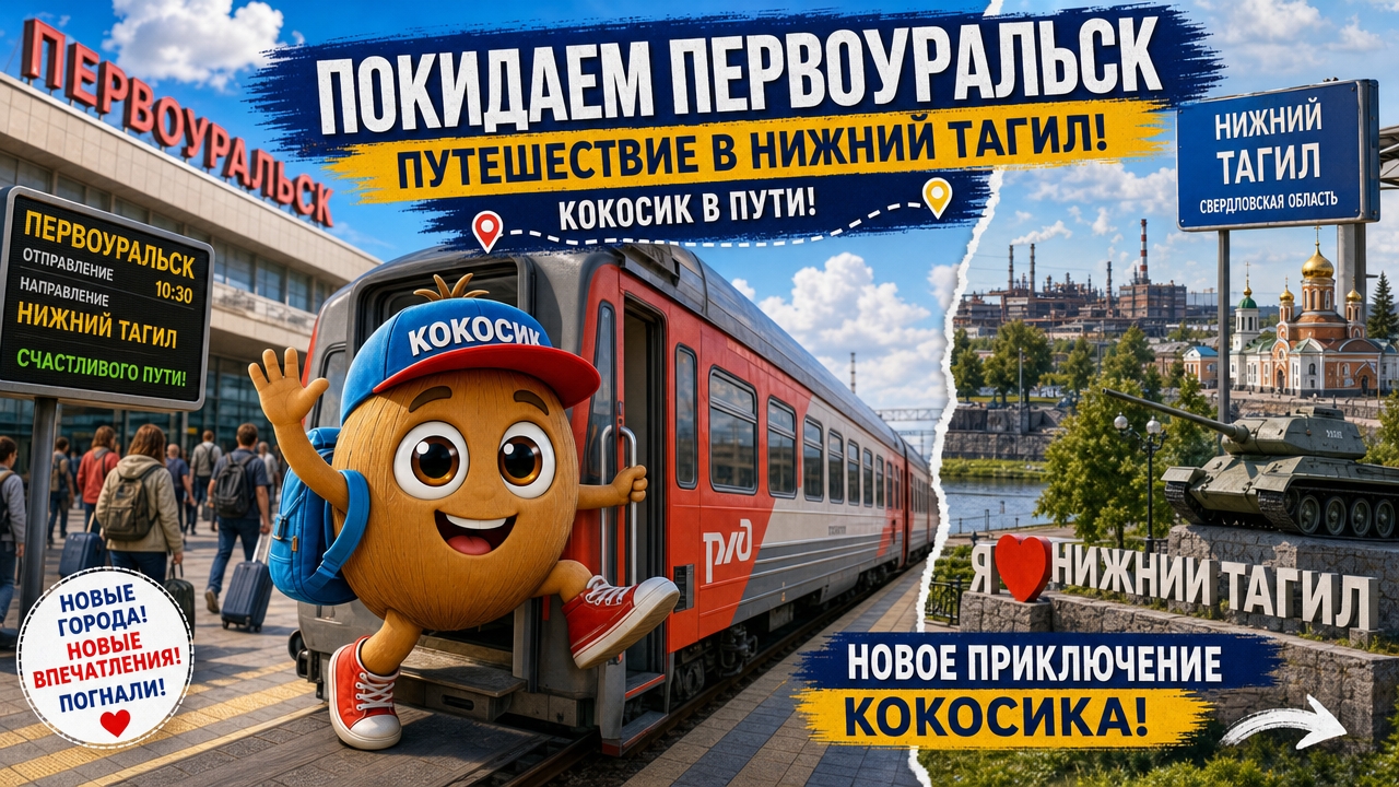 Кокосик уезжает с города Первоуральск и гуляет по Нижнему Тагилу