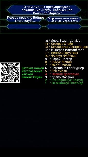 Кто ты в "Гарри Поттер и Дары Смерти"  вопрос № 4