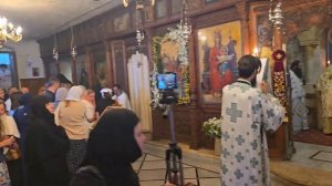 Причастие. Литургия в День Святого Духа в Храме Патриаршей школы на Сионе