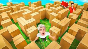 А4 - Построили Гигантский КАРТОННЫЙ ЛАБИРИНТ !