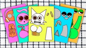 Новая суперсемейка Sprunki - Лучшие смешные моменты из Sprunki Phase 1 🤣  Книжка с наклейки СПРУНКИ