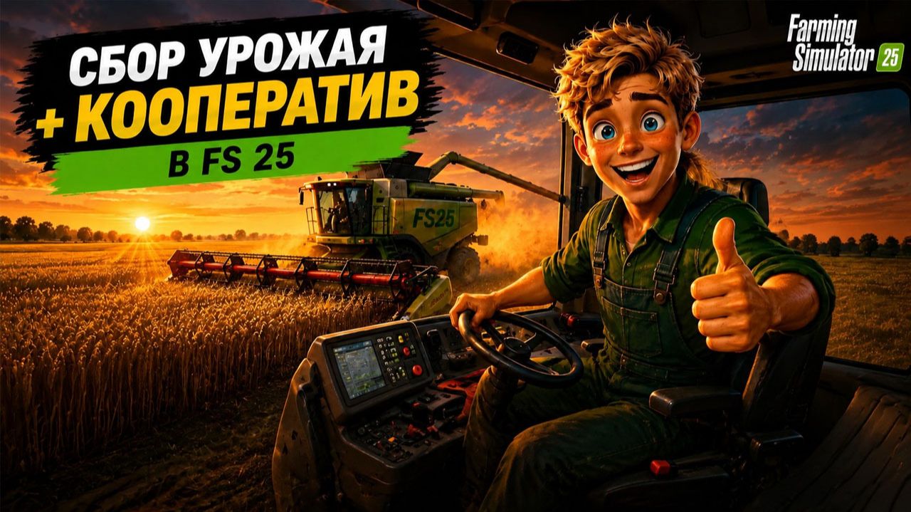 ВПЕРВЫЕ В КООПЕРАТИВЕ! Собираем гигантский урожай в фарминг симулятор 2025 | FS 25 вместе! #7