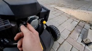 Газонокосилка бензиновая Champion, состояние, запуск во второй сезон.