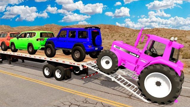 Бортовой грузовик Mcqueen  Перевозка на грузовике — выбоина против автомобиля #307 — BeamNG.Drive