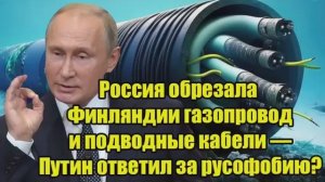 Россия обрезала Финляндии газопровод и кабели Жёсткий ответ Путина на русофобию