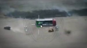 Кадры уничтожения фуры запуска БПЛА.