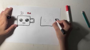 Рисую милую чашечку кофе просто и быстрт
