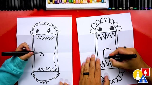 How To Draw A Funny Flower Monster - Folding Surprise смотреть онлайн