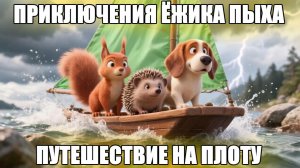 Приключение Ёжика Пыха. Путешествие на плоту. Сказка для детей.