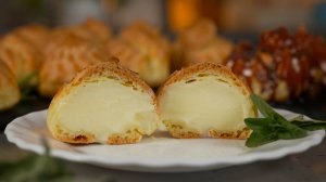 Заварные Пирожные ПРОФИТРОЛИ, уж очень вкусные! Классический рецепт профитролей с заварным кремом!