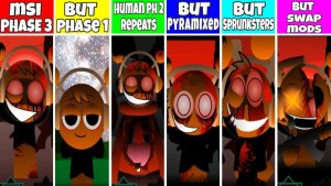Sprunki MSI Phase 3 – Но Phase 1, Pyramixed, Sprunksters, New Human Phase 2 & Swap Mods Fan Mod
