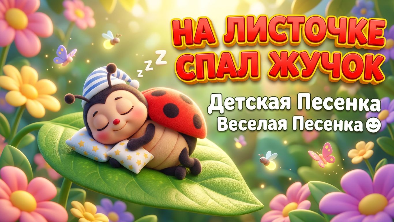 На листочке спал Жучок🐞｜ Детская Песенка | Детские песенки для детей и малышей | Веселая песенка