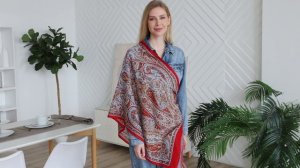 «Ода грёзам»-55 - шарф шерстяной с шелковой бахромой