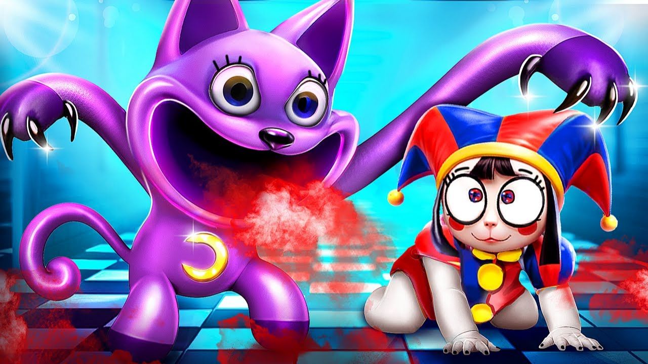 Pomni удочерили CatNap и DogDay! The Amazing Digital Circus против Smiling Critters! смотреть онлайн