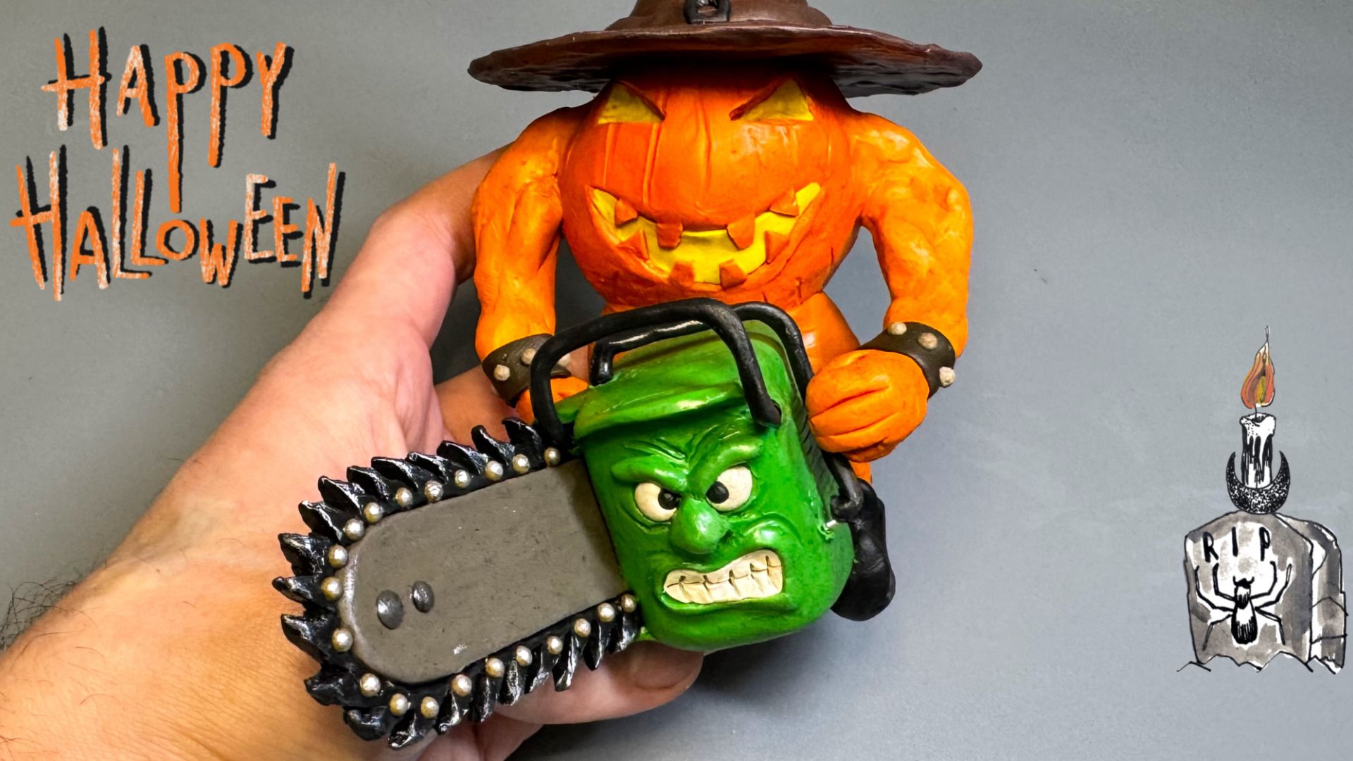 Halloween Brainrot meme Clay Art