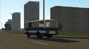 Мотор депот Пазик уезжает с остановки