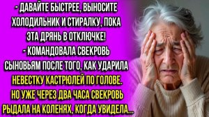 Быстрее выносите стиралку, пока эта дpянь в отключке! — командовала свекровь. Но уже через два часа.