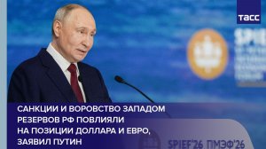 Санкции и воровство Западом резервов РФ повлияли на позиции доллара и евро, заявил Путин