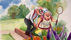 👴🏸 ДЕД И БАБУЛЯ: сражаются в бадминтон с азартом!