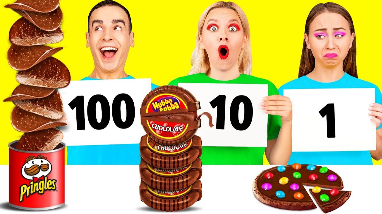 100 слоев еды Челлендж #1 c BooBoom Challenge смотреть онлайн