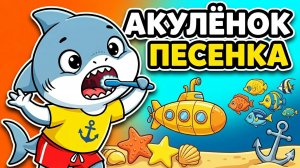 АКУЛЕНОК ТУ РУ РУ РУ! Песенка про чистку зубов: Учимся чистить зубки с Акуленком