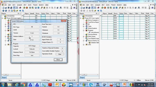 Delta Data Exchange between two DVP12SE D registers