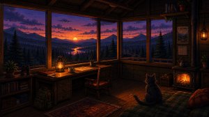 Камин в лесной хижине — уютная атмосфера для сна