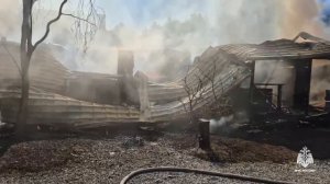 Крупный пожар в селе Аскат Республики Алтай
