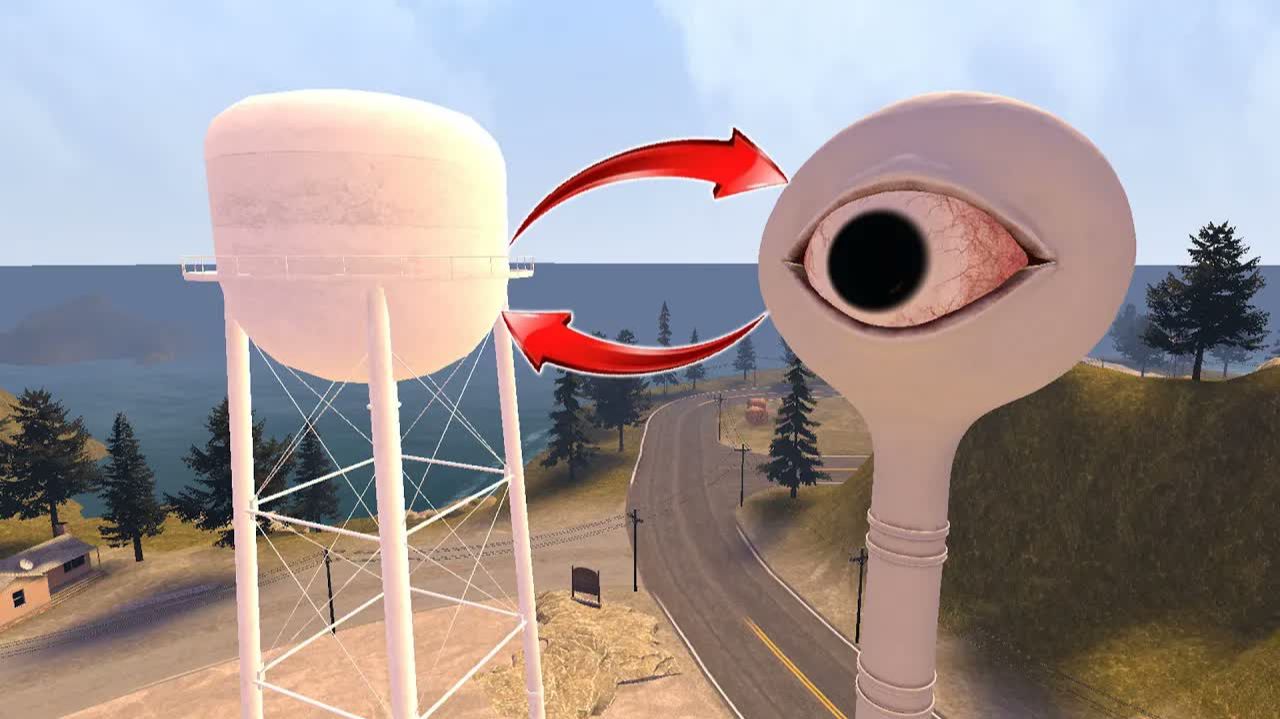 👁️ Водонапорная башня превратилась в гигантского монстра-глаз! (Garry's Mod) смотреть онлайн