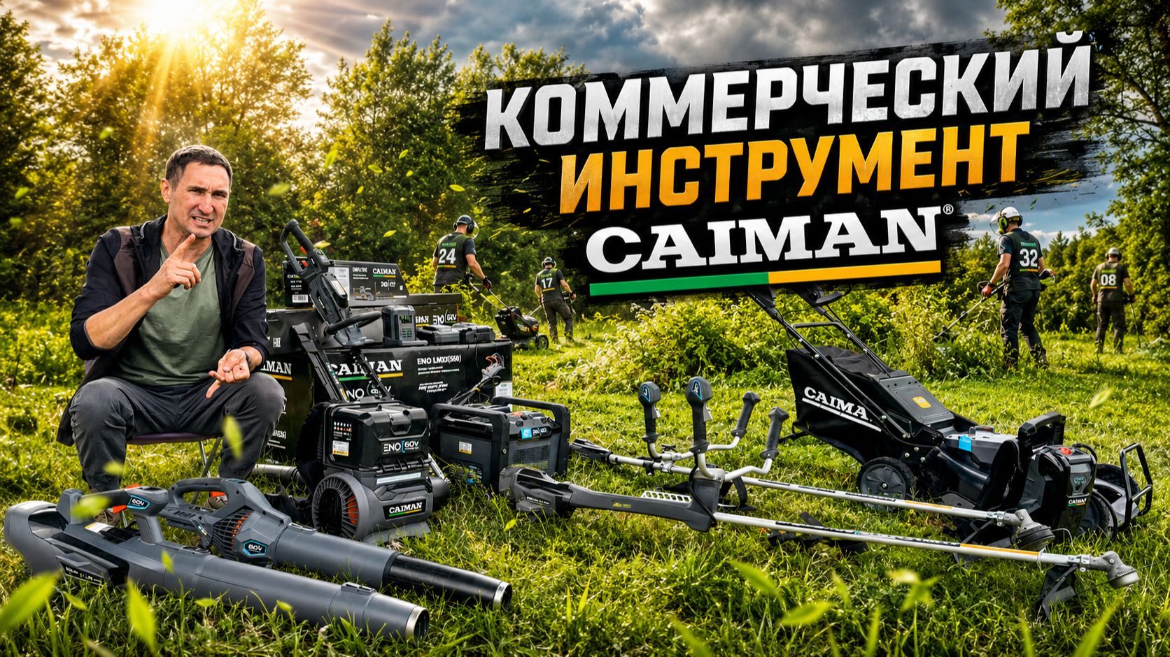 Почему именно CAIMAN тишина-ресурс-качество и 5 лет гарантии! Аккумуляторный инструмент для сада.